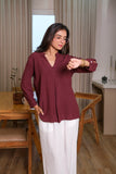 Women Viscose Pleated Top