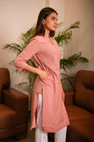 Women Airy Linen Long Kurta