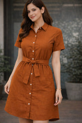 Aura Linen Shirt Dress