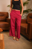 Women Airy Linen Wide Leg Pant