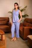 Women Viscose Sleeve Less Cord Set