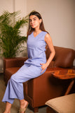 Women Viscose Sleeve Less Cord Set
