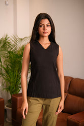 V Neck Sleeveless Top