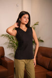 V Neck Sleeveless Top