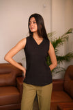V Neck Sleeveless Top