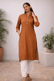 Women Airy Linen Long Kurta
