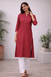 Women Airy Linen Long Kurta