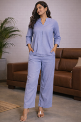 Women 3/4 Sleeves Viscose Cord Set