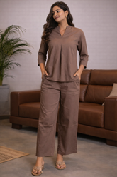 Women 3/4 Sleeves Viscose Cord Set
