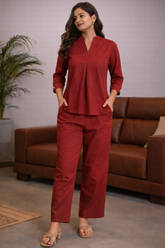 Women 3/4 Sleeves Viscose Cord Set