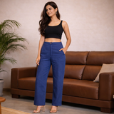 Women Airy Linen Straight Pant