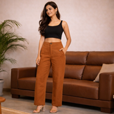 Women Airy Linen Straight Pant