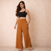 Women Airy Linen Wide Leg Pant