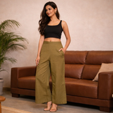 Women Airy Linen Wide Leg Pant