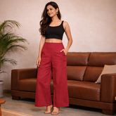 Women Airy Linen Wide Leg Pant