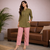 Women Airy Linen Short Kurta