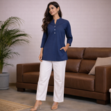 Women Airy Linen Short Kurta