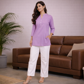 Women Airy Linen Short Kurta