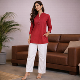 Women Airy Linen Short Kurta