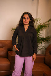 Women Viscose Pleated Top