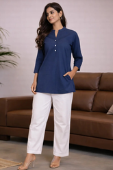 Women Airy Linen Short Kurta