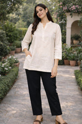 Women Airy Linen Short Kurta