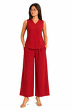 Women Viscose Sleeve Less Cord Set