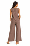 Women Viscose Sleeve Less Cord Set
