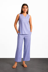 Women Viscose Sleeve Less Cord Set