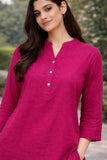 Women Airy Linen Short Kurta