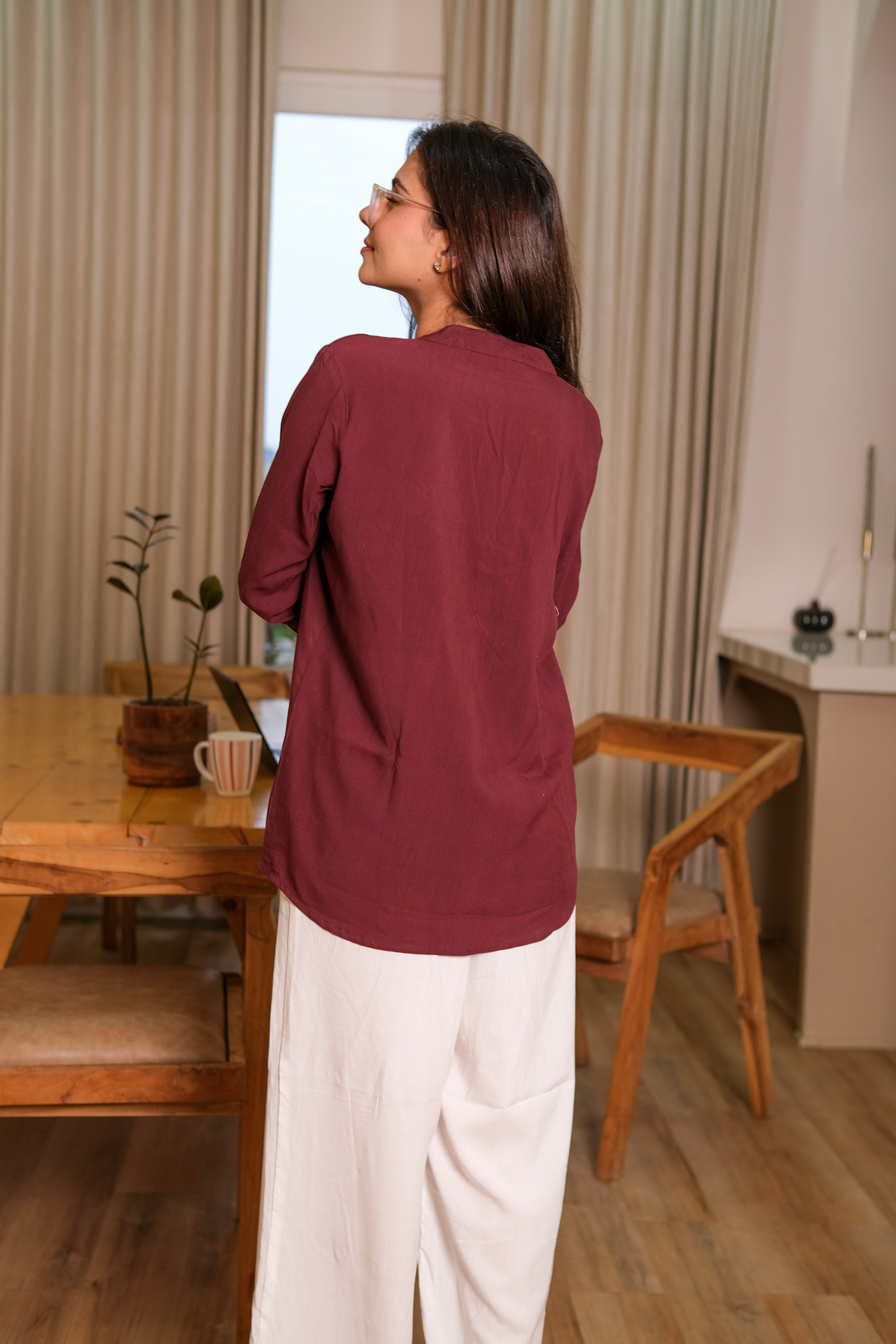 Women Viscose Pleated Top