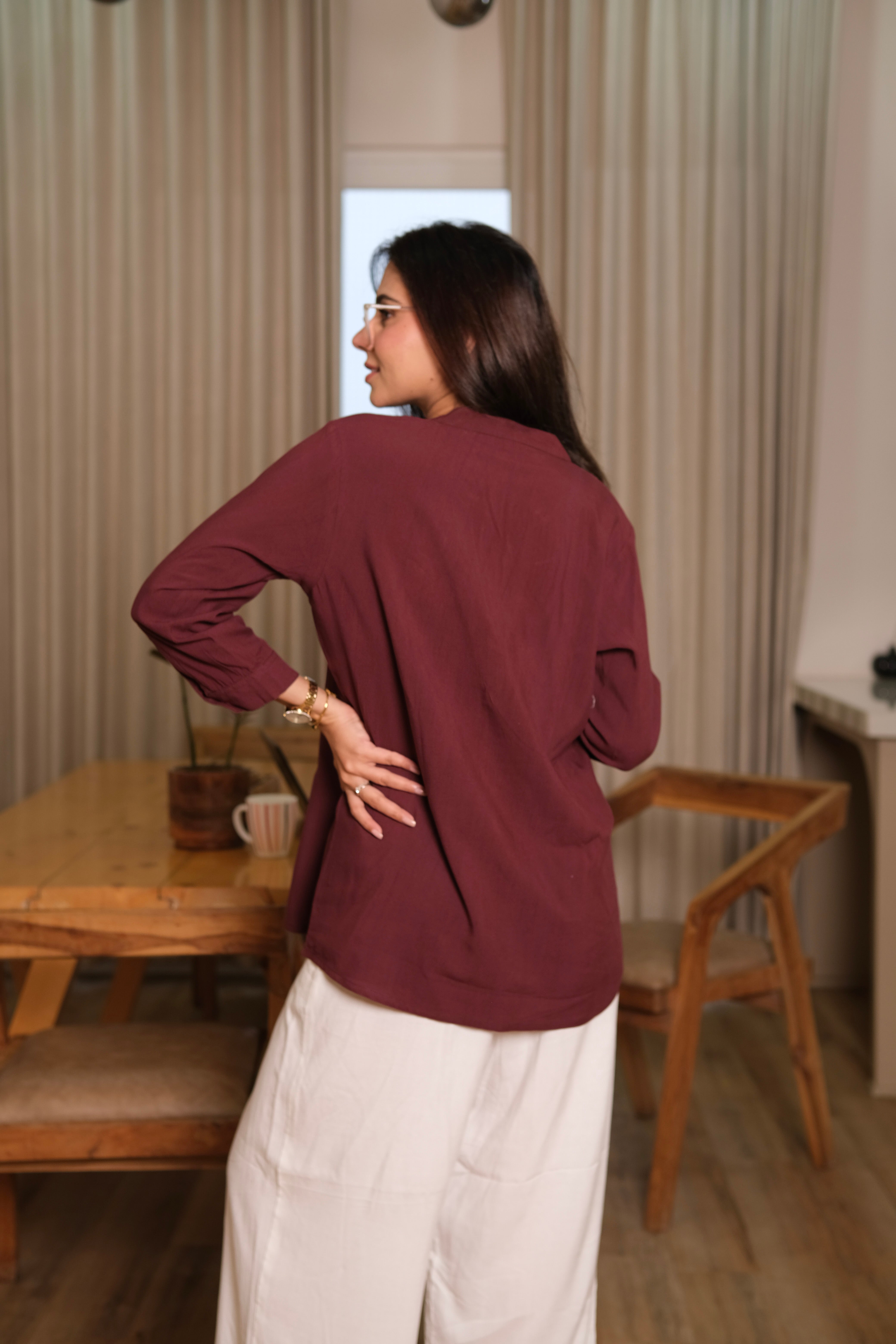 Women Viscose Pleated Top