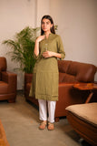 Women Airy Linen Long Kurta