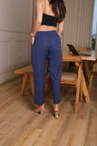 Women Airy Linen Straight Pant