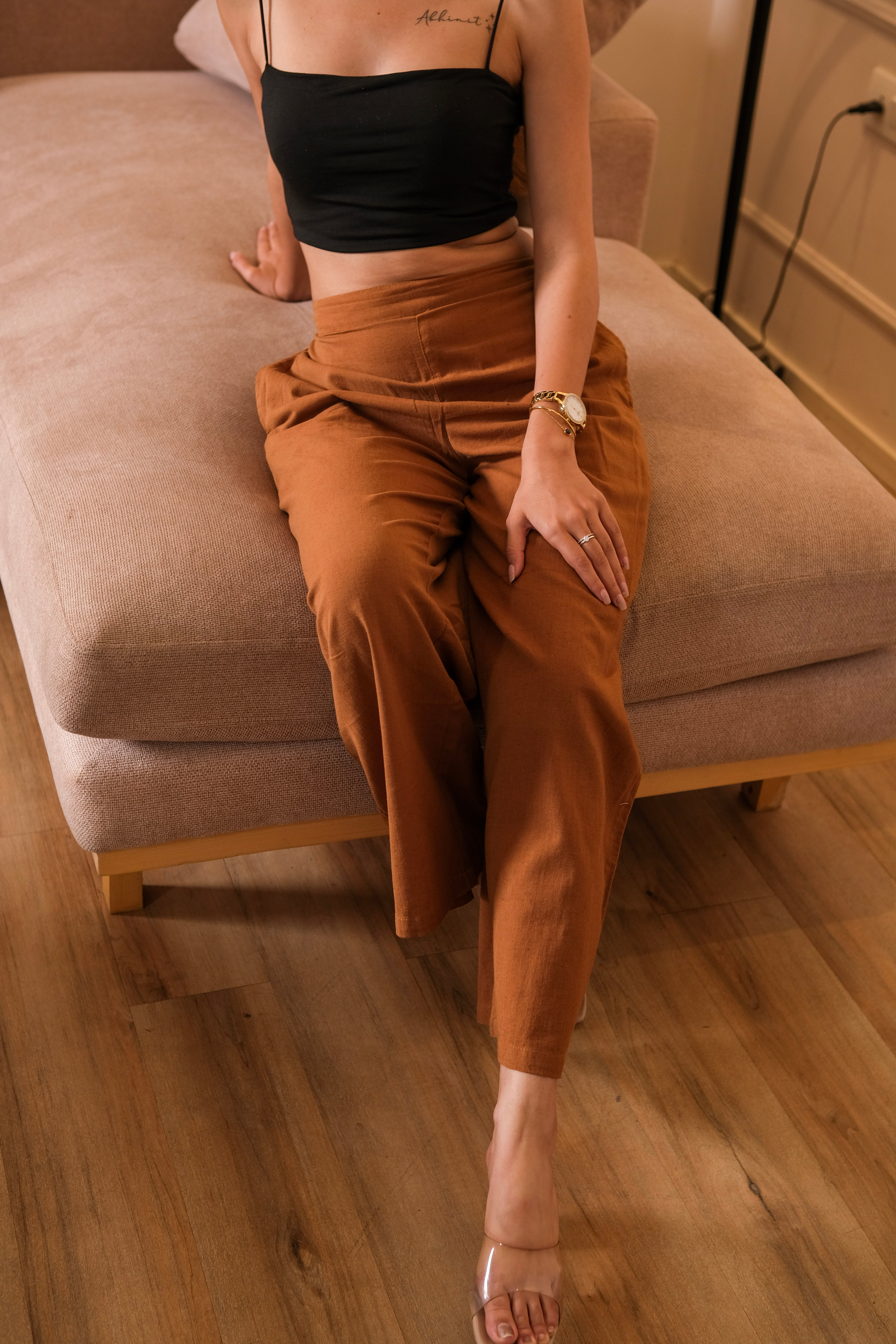 Women Airy Linen Wide Leg Pant