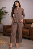 Women 3/4 Sleeves Viscose Cord Set