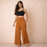 Women Airy Linen Wide Leg Pant