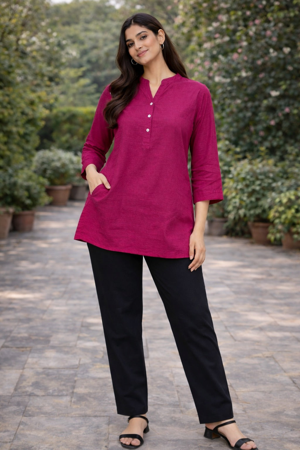 Women Airy Linen Short Kurta