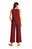 Women Viscose Sleeve Less Cord Set