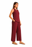 Women Viscose Sleeve Less Cord Set
